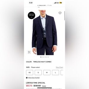 INC international concepts men’s navy blazer